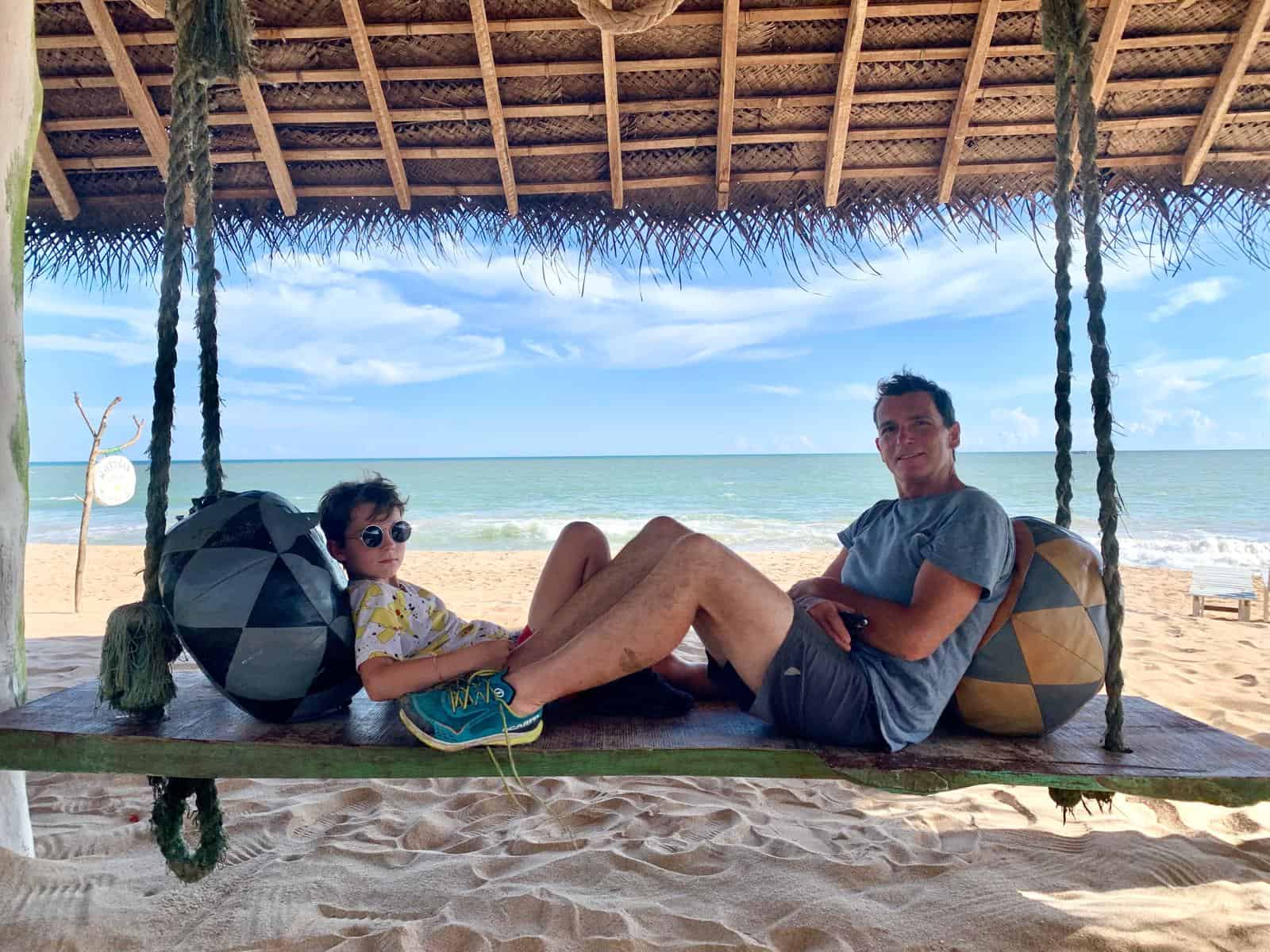 Relaxing on the beach in Sri Lanka