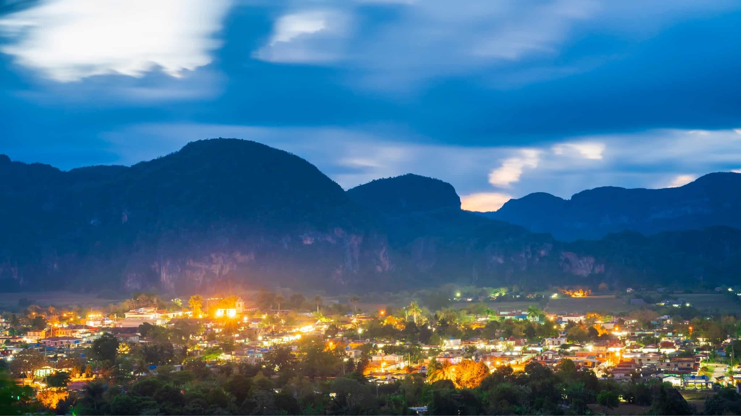 Panoramic, Vinales Valley at night , Cuba 