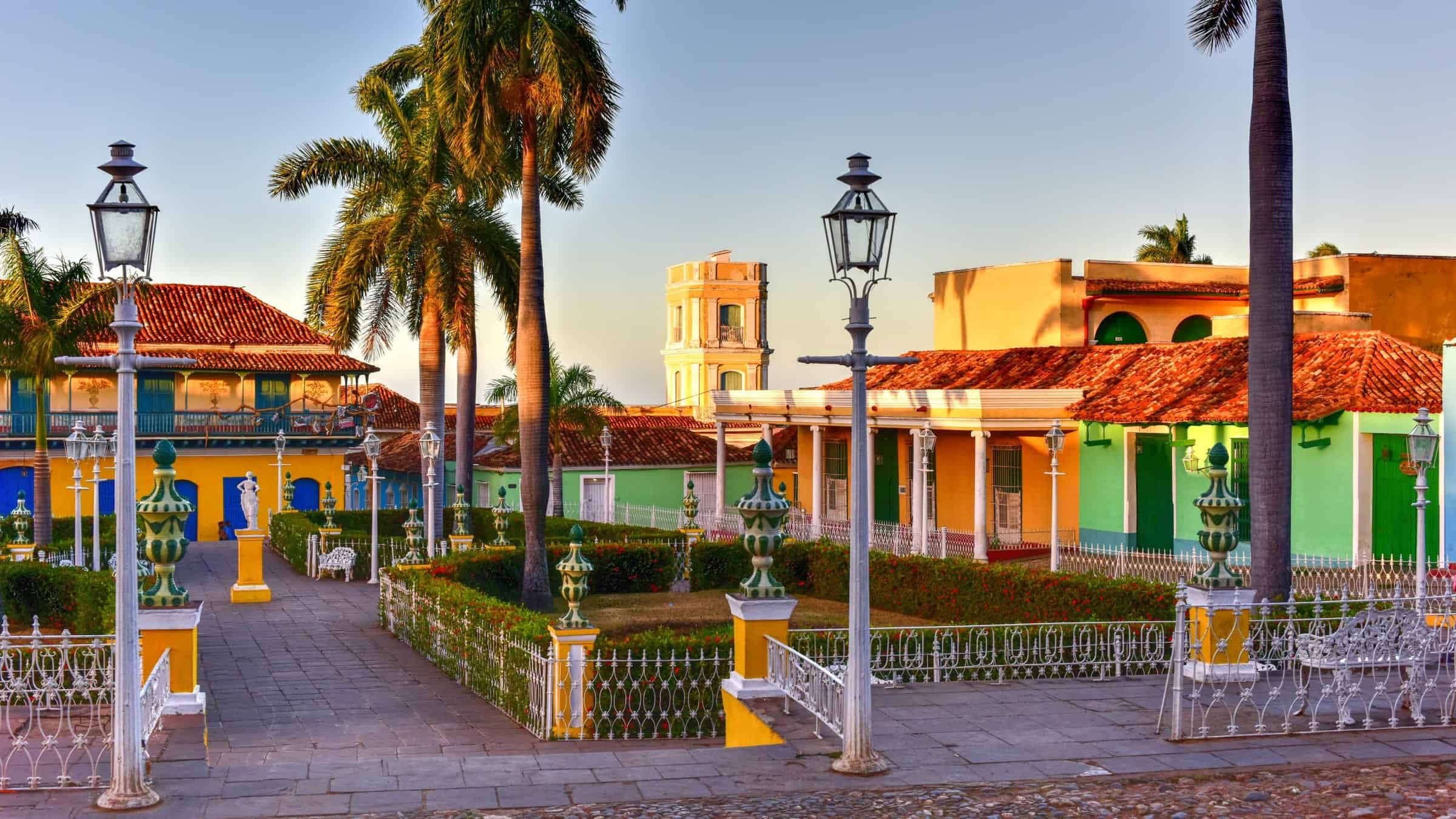 Colonial square in Trinidad , Cuba 